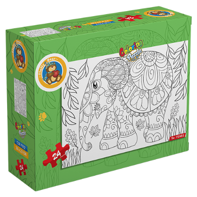 Coloring puzzle Elephant 24 pieces