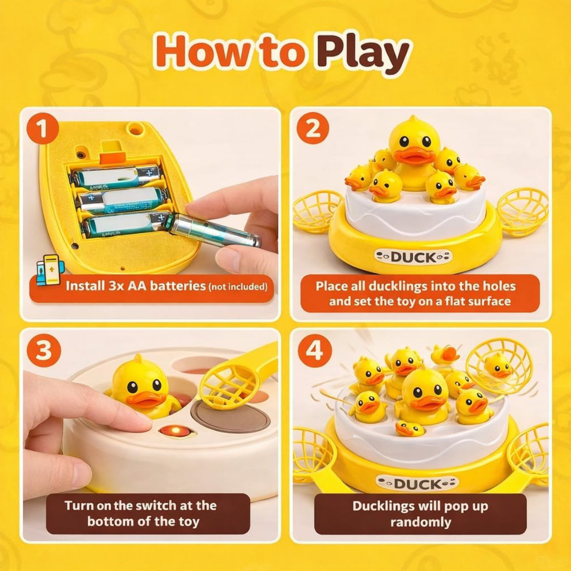 Bouncing Duck Catcher Game – Musical Rotating Action & Skill Set