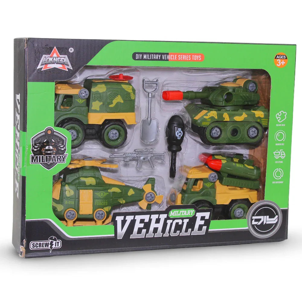 DIY Take-Apart Vehicle Sets – Police & Military Series (Ages 3+)