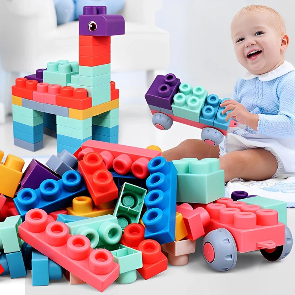 20-Piece Silicone Building Blocks – Safe & Flexible Set