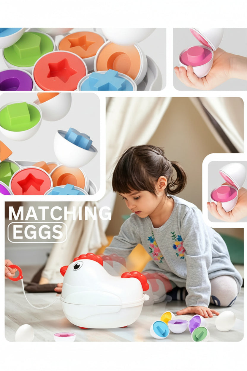 Valley Toys Hen-Style Matching Eggs | Ages 3+ | Master Shape Logic & Fine Motor Precision