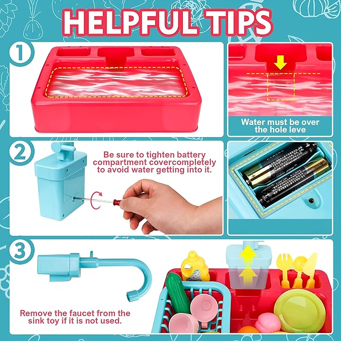 Kids Electric Circulation Kitchen Sink | Ages 3+ | Master Fluid Dynamics & Self-Correcting Life Skills