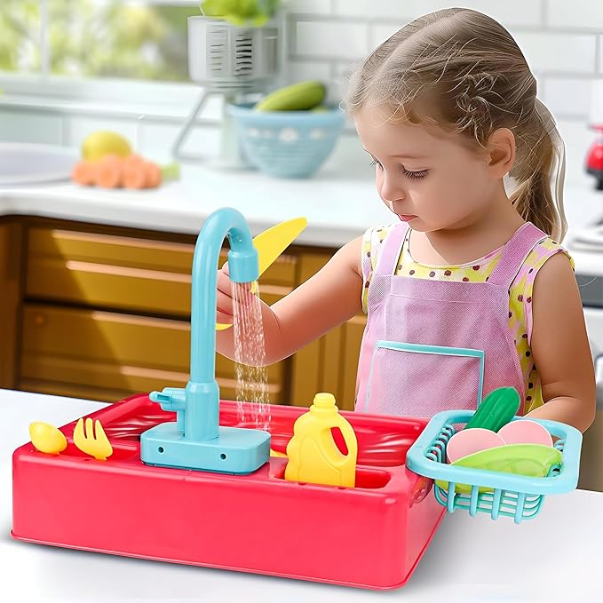 Kids Electric Circulation Kitchen Sink | Ages 3+ | Master Fluid Dynamics & Self-Correcting Life Skills