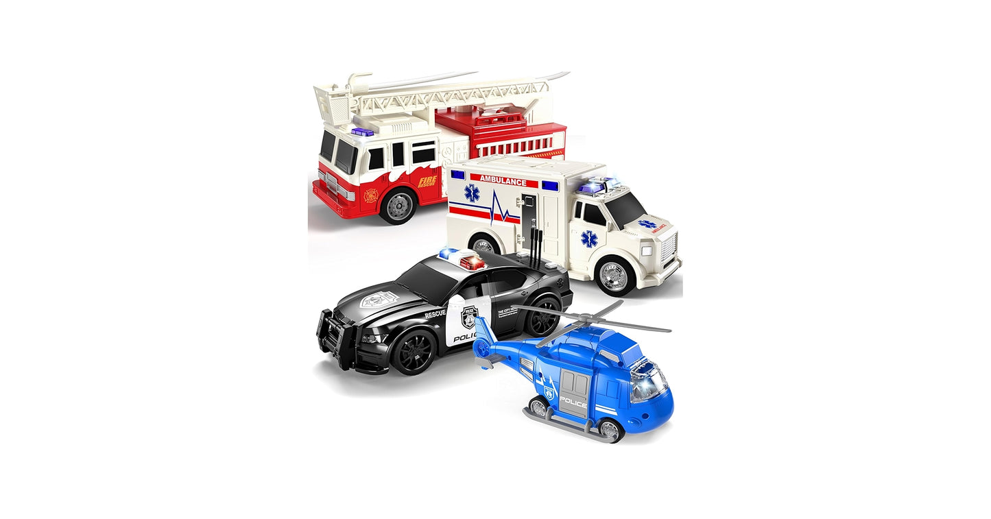 Emergency Rescue Vehicles Interactive Educational Toy Set for Kids (Ages 3+)