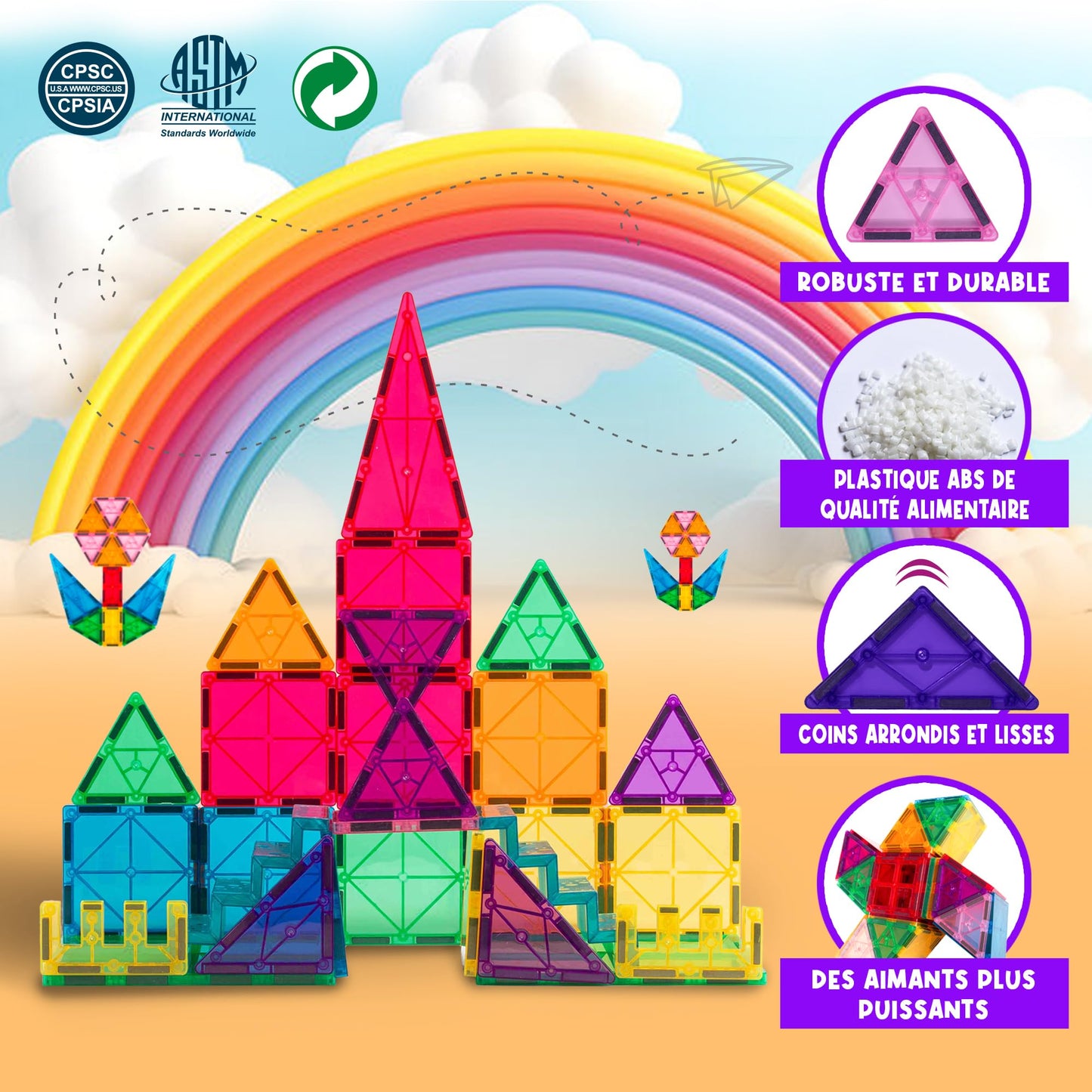 48-Piece Magic Magnetic Building Tiles | Ages 3+ | Master 3D Engineering & Geometric Logic