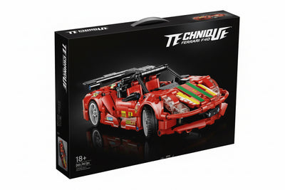Technical Red Sports Racer – 471-Piece Pull-Back Building Set