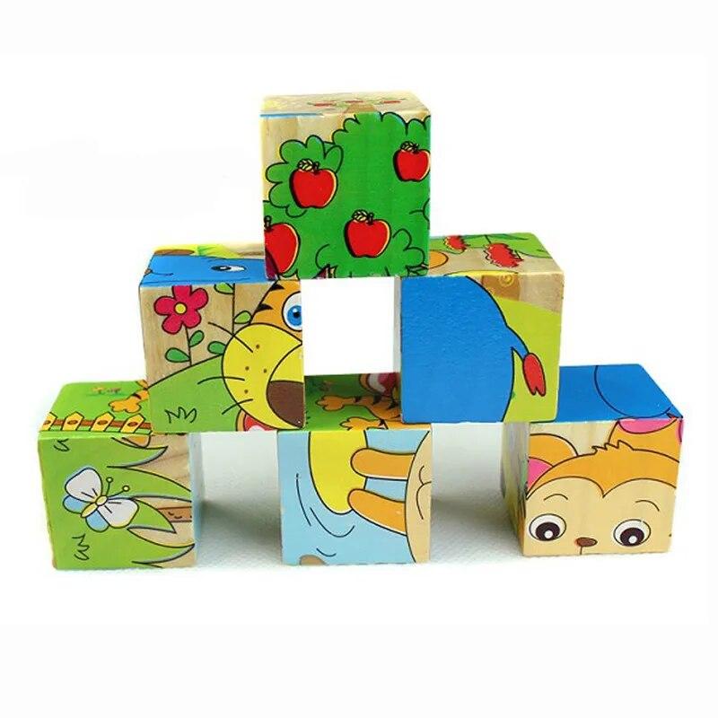 Animals Cube Puzzle – 9-Piece Wooden Block Puzzle (Ages 2+)