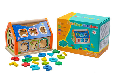 Wooden shape smart house toy