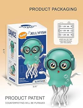 Dancing Jellyfish Musical Toy with LED Lights – Bump & Go Interactive Kids Toy