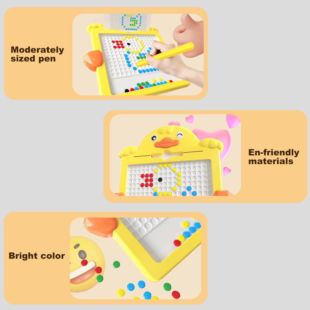 Cute Duck' Magnetic Drawing & Bead Board – Mess-Free Creative Toy
