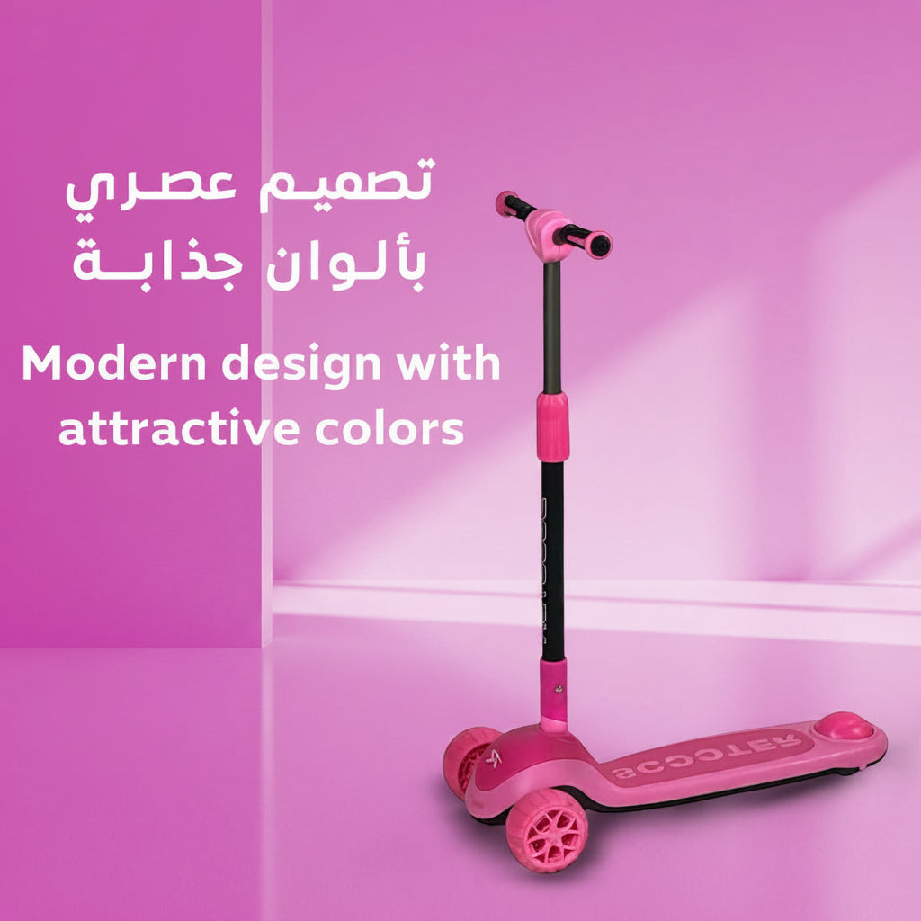 Adjustable 3-Wheel Kick Scooter Sensory Balance Toy for Kids (Ages 3-8 Years)