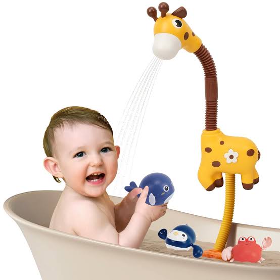 Giraffe Baby Bath Shower Head Toy – Electric Water Pump