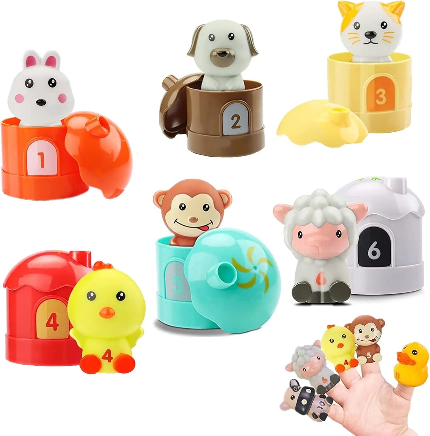 Soft Glue Animals & Houses Educational Toy Set for Toddlers