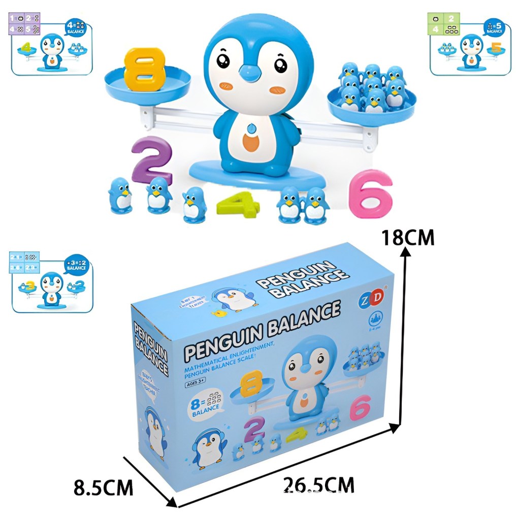 Penguin Balance Mathematical Enlightenment Scale – 3-in-1 Educational Game