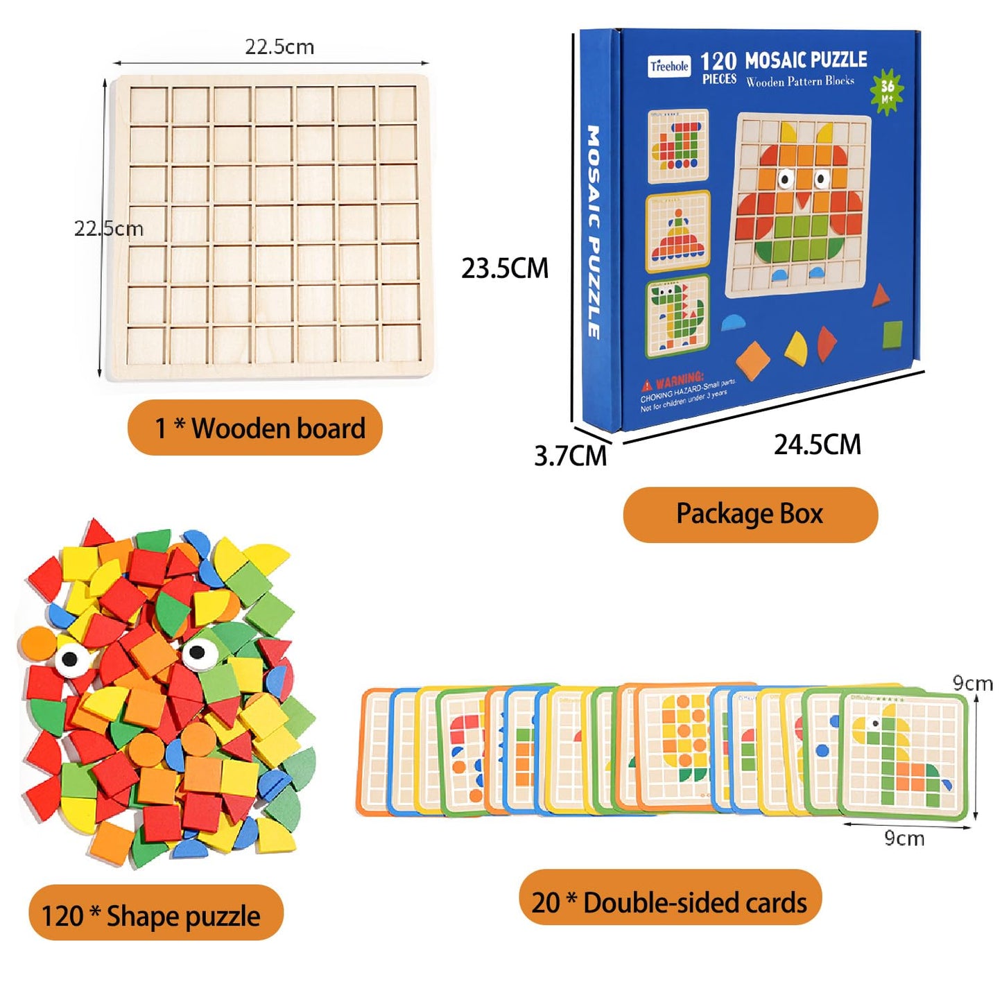 Wooden mosaic puzzle 120 piece