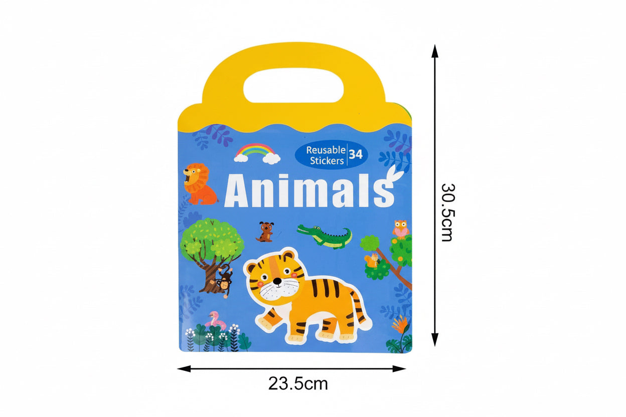 Reusable Magnetic Animal Sticker Activity Book – Interactive Learning & Play