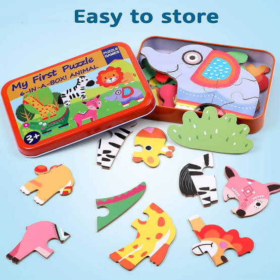 My First Puzzle 6-in-a-Box! Animals – Animal Puzzle Set