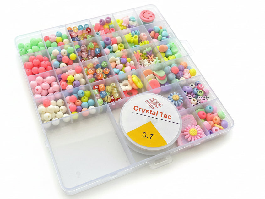 Clay Beads Jewelry Making Kit – 24 Colors DIY Bracelet & Necklace Craft Set No 3