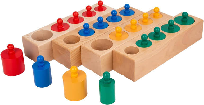 Montessori wooden knobbed cylinder  set