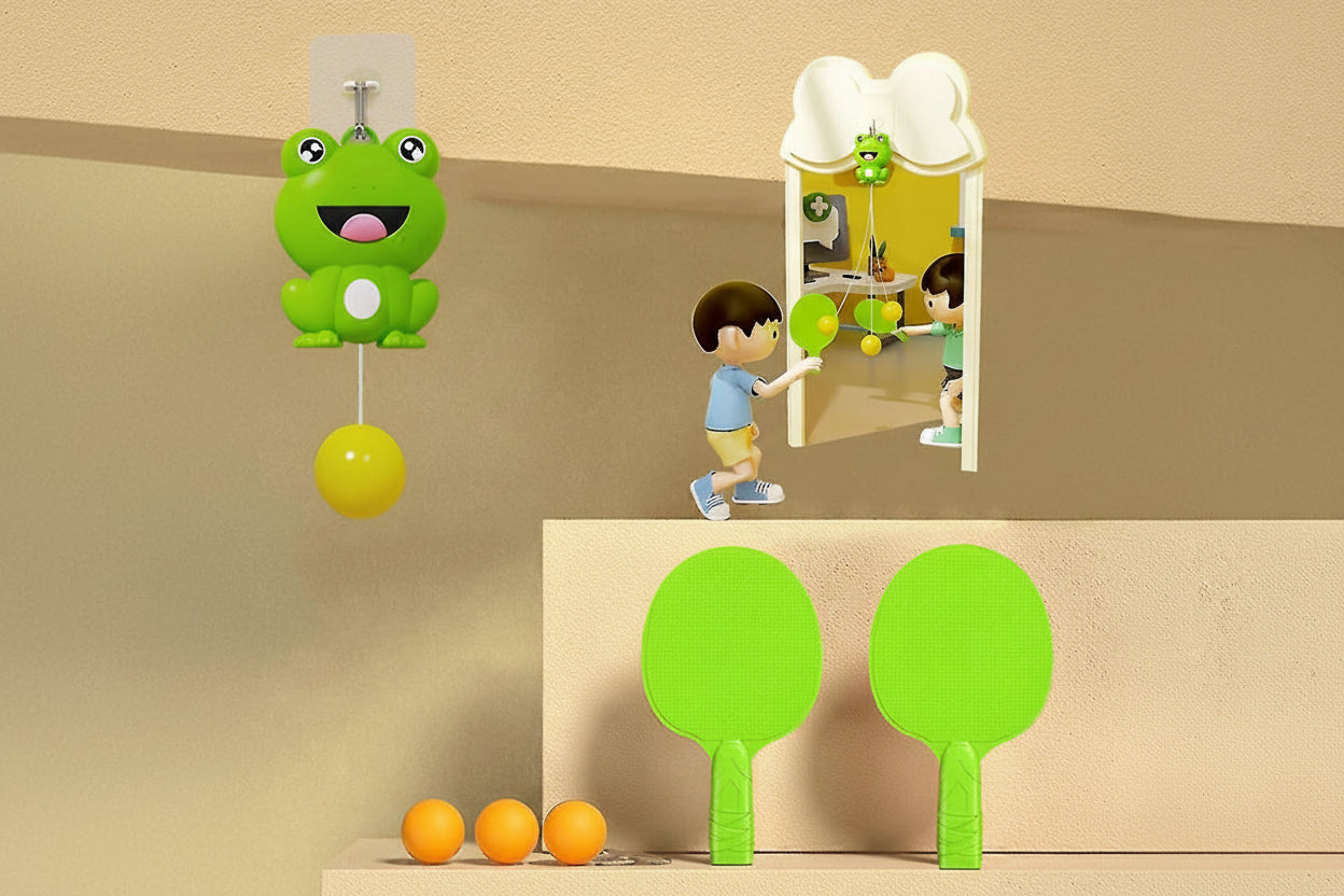 Froggy Hanging Table Tennis Trainer – Indoor Action & Reaction Game
