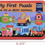 My First Wooden Jigsaw Puzzle Set – Animals in Vehicles Collection (6-in-1 Tin Box)