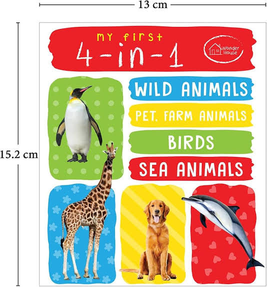 WonderHouse My first 4 in 1 Animals Hard Book