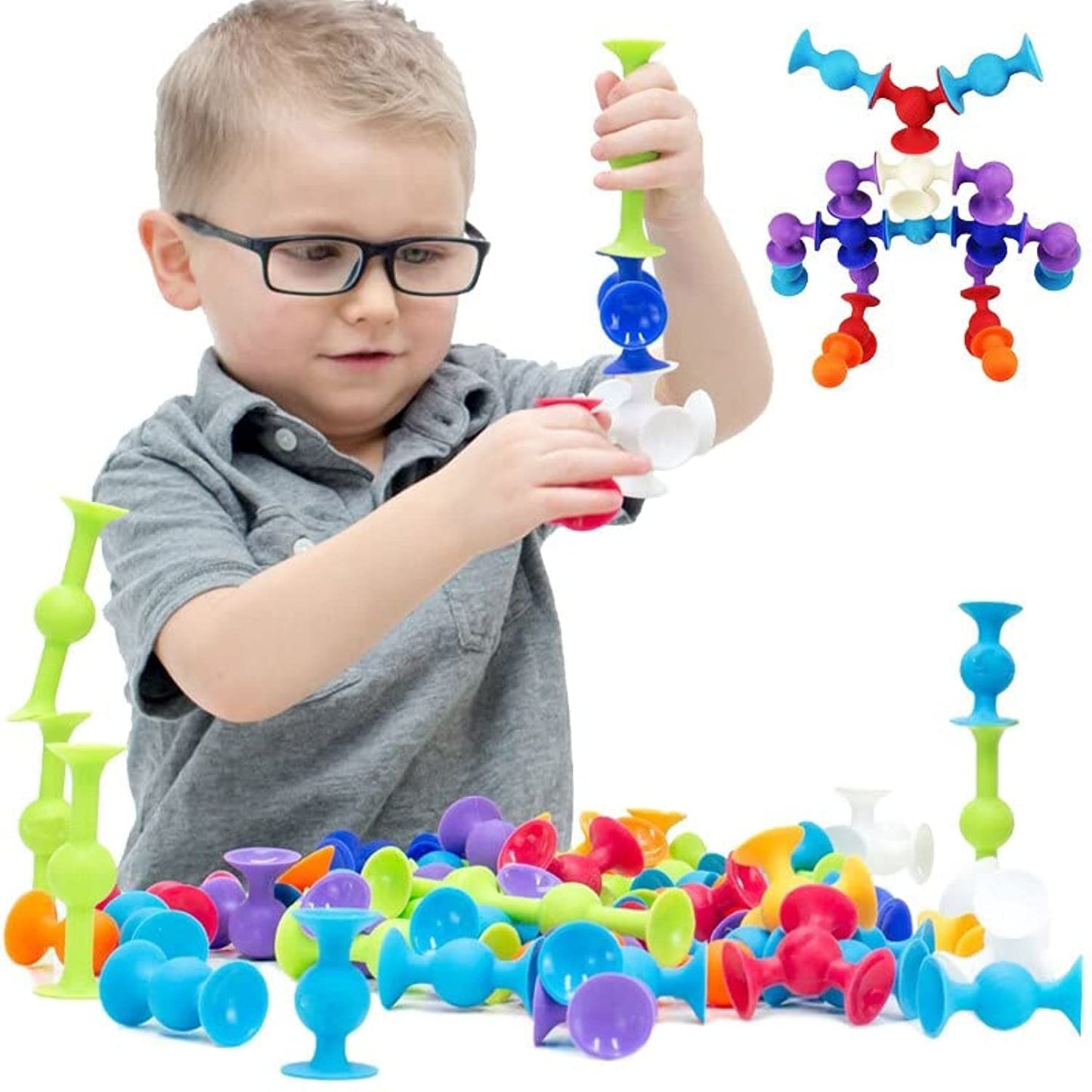 Flexi-Grip Sensory Suction Set – 50-Piece "Pop & Build" Construction Kit