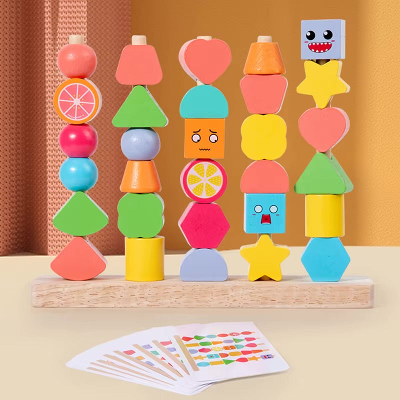 Wooden Five Column Set Bead String
