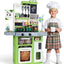 46 Piece Kitchen Toy for Children: Stove with Water Sink, Light and Steam Sound