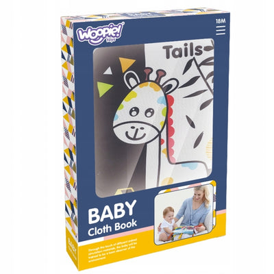 Woopie Baby Cloth Book with Animal Tails – Sensory Soft Fabric Book