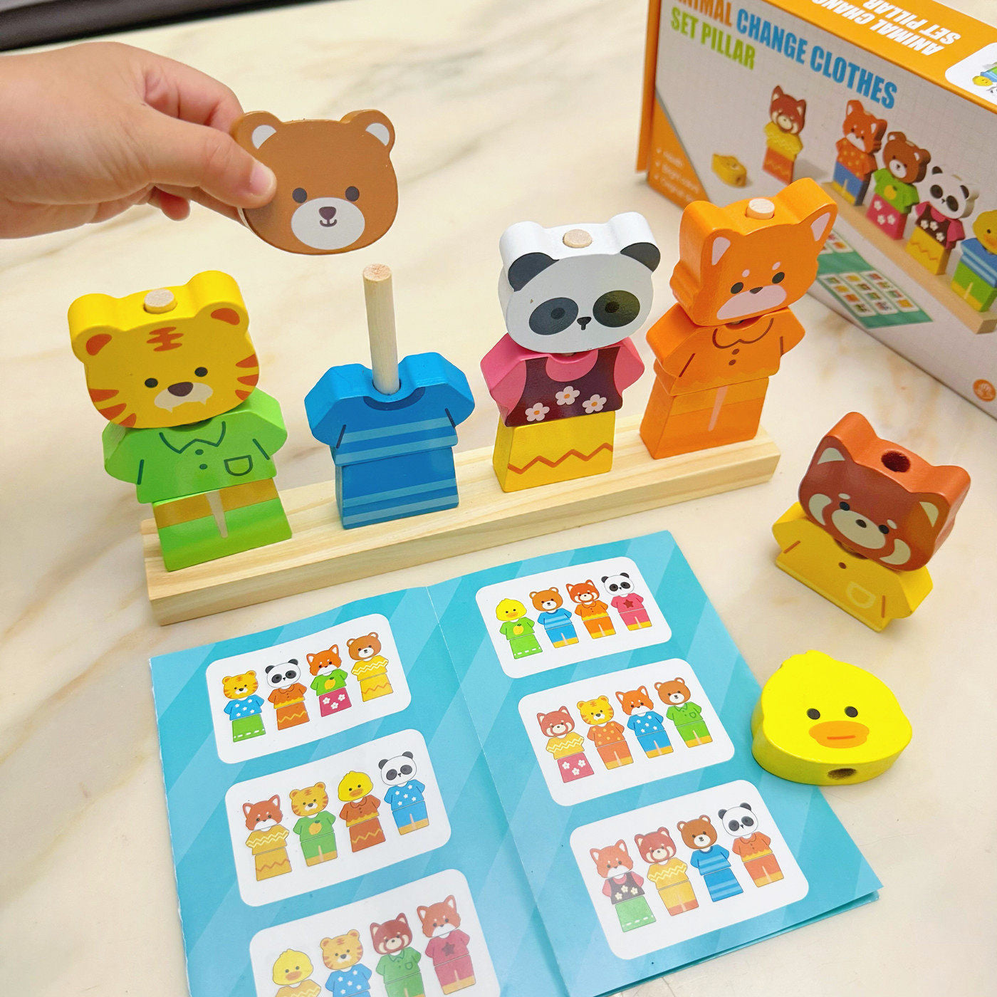 Wooden Mix & Match Dress-Up Puzzle – Montessori Animal Collection