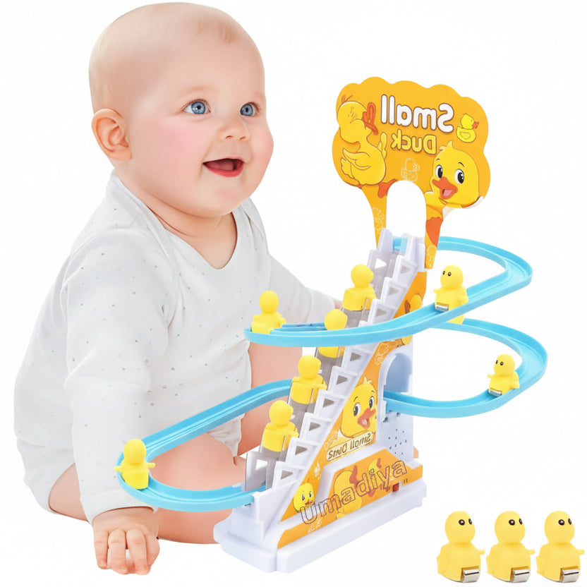 Small Duck Stair-Climbing Track – Musical LED Slide & Escalator