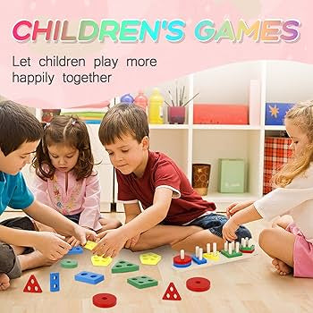 Wooden Geometric Shapes Sorting And Stacking Montessori toy
