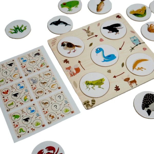 Wooden Food Chain Puzzle – Educational Animal Food Chain Learning Toy for Kids +4 Years