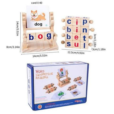 Word cognitive pairing toy