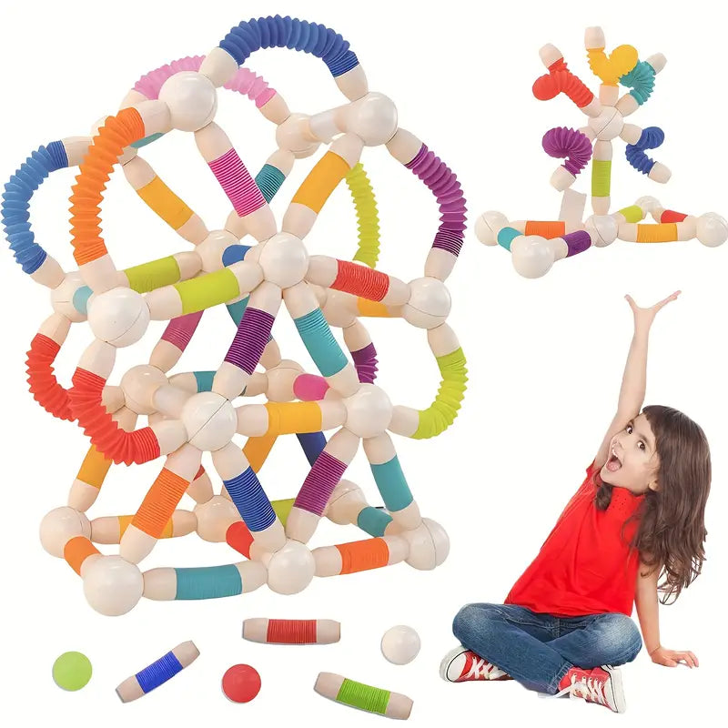Flexible Magnetic Tube 66-piece Building Set – STEM Creative Construction