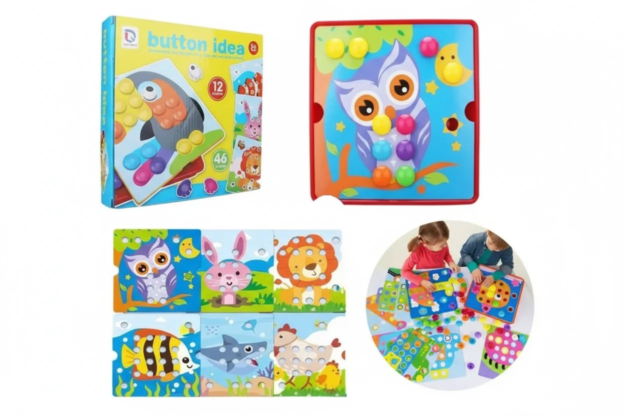 Button Idea Educational Toy – Snap Button Learning Set for Preschoolers