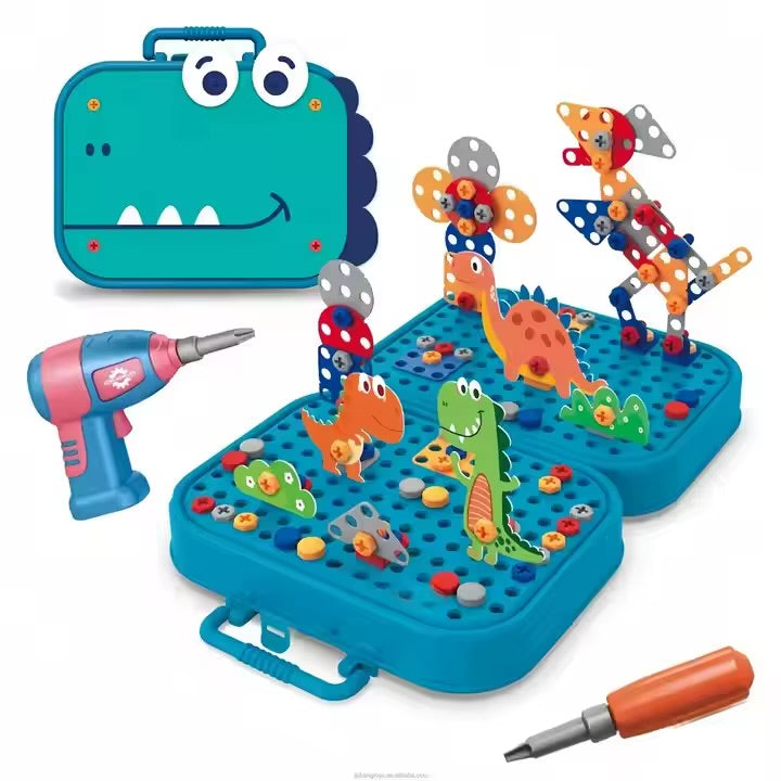Dinosaur Electric Drill puzzle set 298 pieces