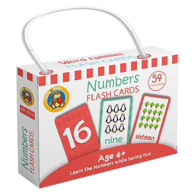 Numbers flash cards - fluffy bear