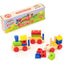 3-Section Geometric Shapes Train – Deluxe Wooden Pull-Along Set