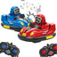 2-Player Interactive Remote Control Bumper Cars Battle Set with Ejecting Drivers (Red vs. Blue)