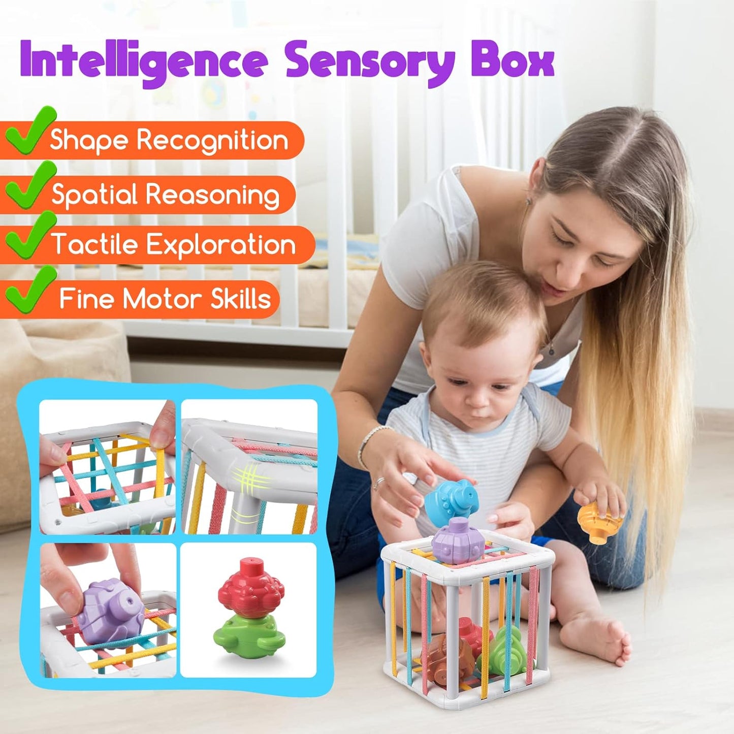 Intelligence Sensory Shape Box – Elastic Shape Sorter Toy for Kids