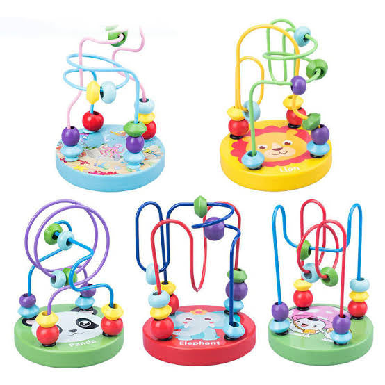 Montessori wooden small circulating bead toy