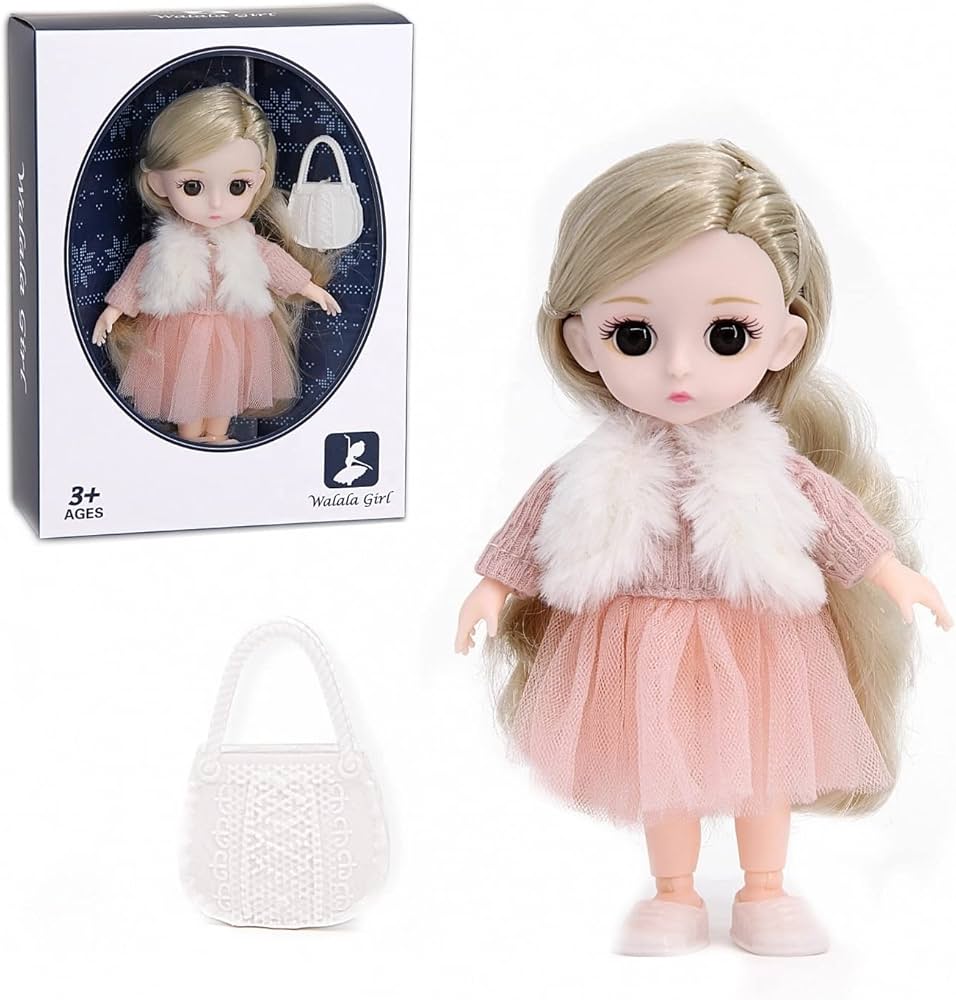 Walala Fashion Small Doll 16cm with Handbag – Jointed Mini Doll