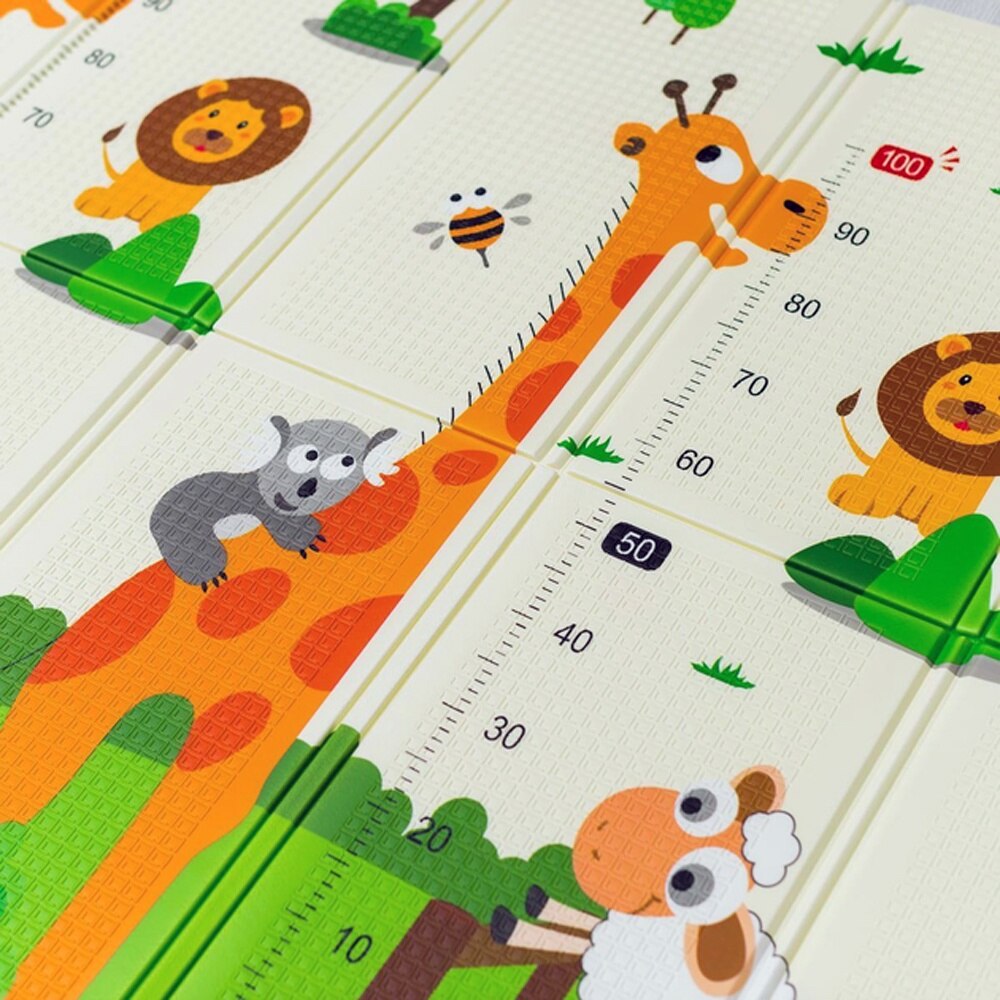 Foldable XPE Foam Play Mat – 180 x 200 cm Reversible Educational Mat