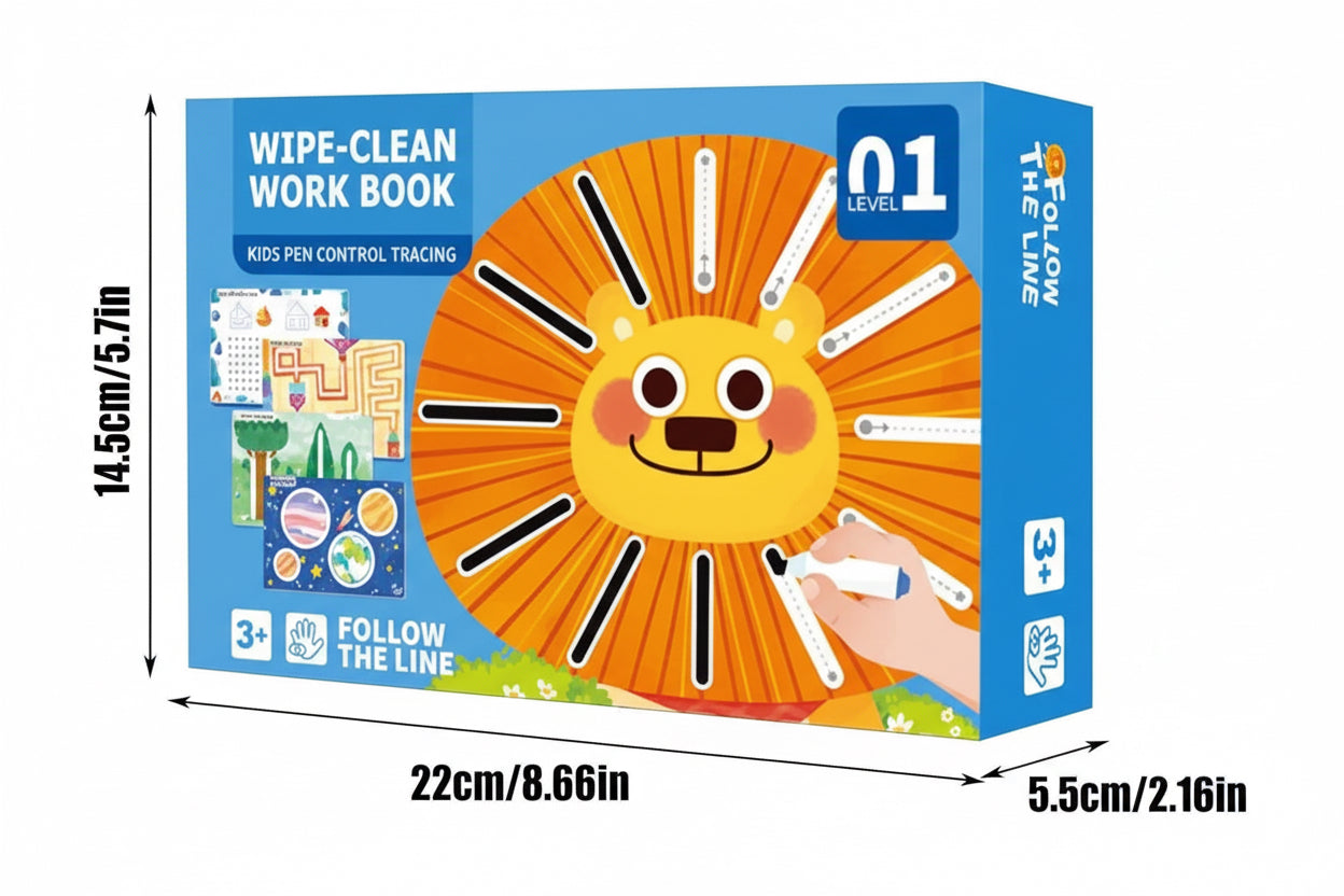 Magical Pen Control & Pre-Writing Workbook – Reusable Tracing Set