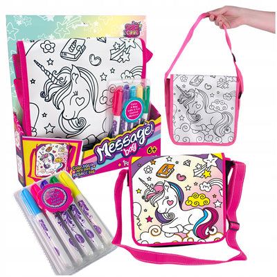 DIY Unicorn Message Bag Coloring Set – Creative Craft Activity for Kids 5+