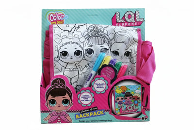LOL Color Your Own Backpack & Message Bag – Creative Coloring Activity Set for Kids