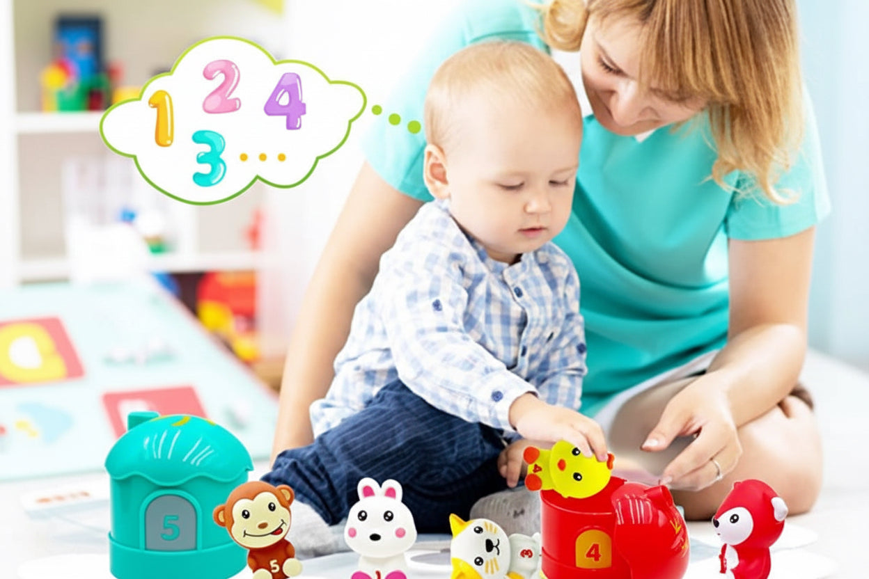 Soft Glue Animals & Houses Educational Toy Set for Toddlers
