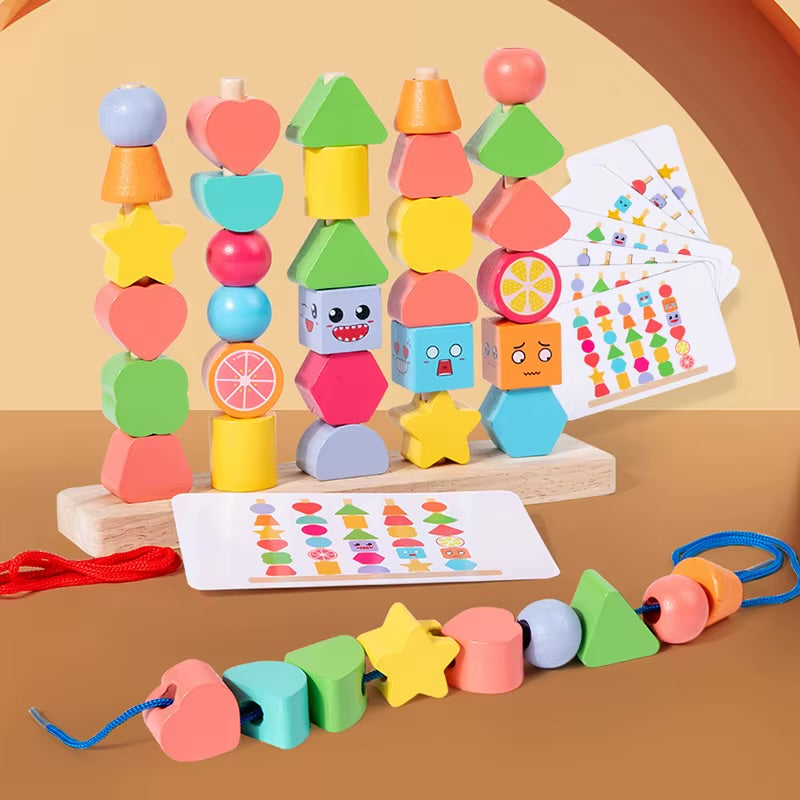 Wooden Five Column Set Bead String